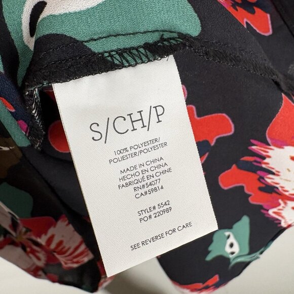 Cabi Women Size S Colorful Floral Print Sleeveless Hibiscus Blouse Style 5542 - Picture 7 of 9